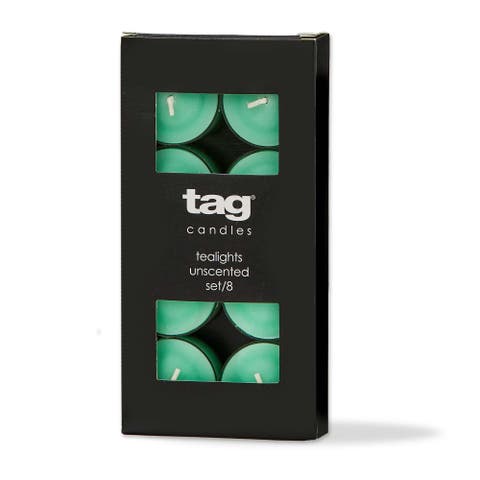 Color Studio Seafoam Tealight Candles Set of Eight Smokeless