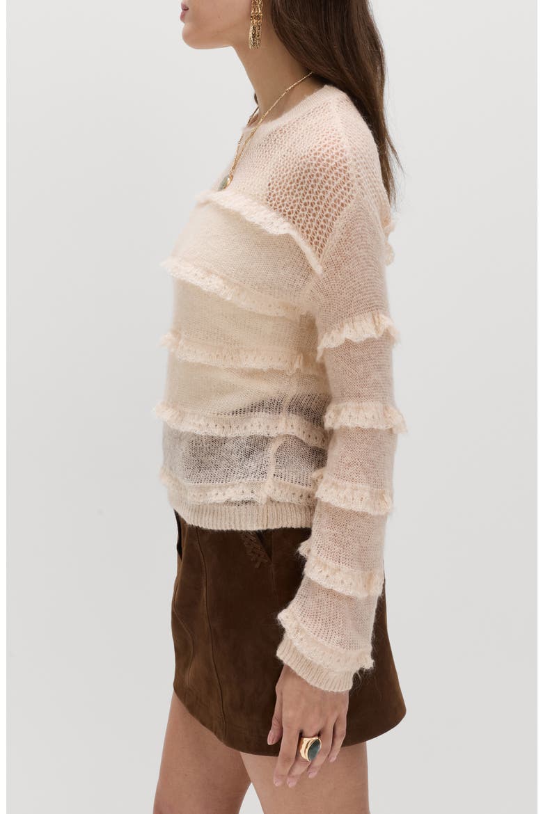 Sheer Ruffle Jumper, Alternate, color, OYSTER PINK