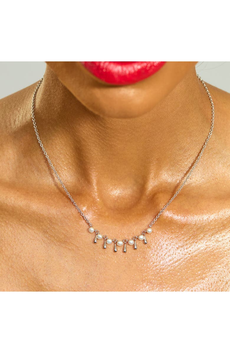 Lucy Quartermaine Royal Pearl Drop Necklace, Alternate, color, Sterling Silver