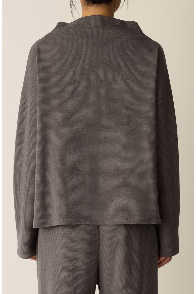 Funnel Neck Boxy Organic Cotton Blend Top, Alternate, color, RYE