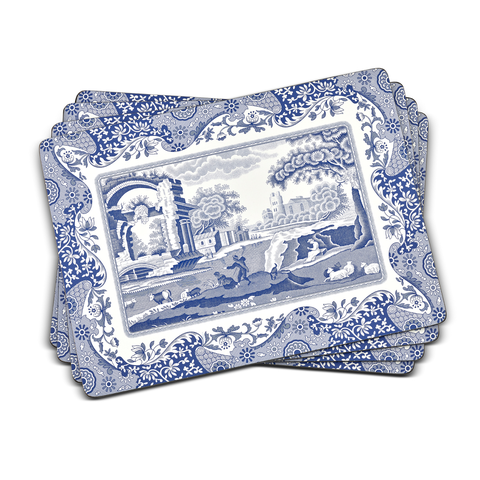 Blue Italian Set of 4 Cork Back Placemats