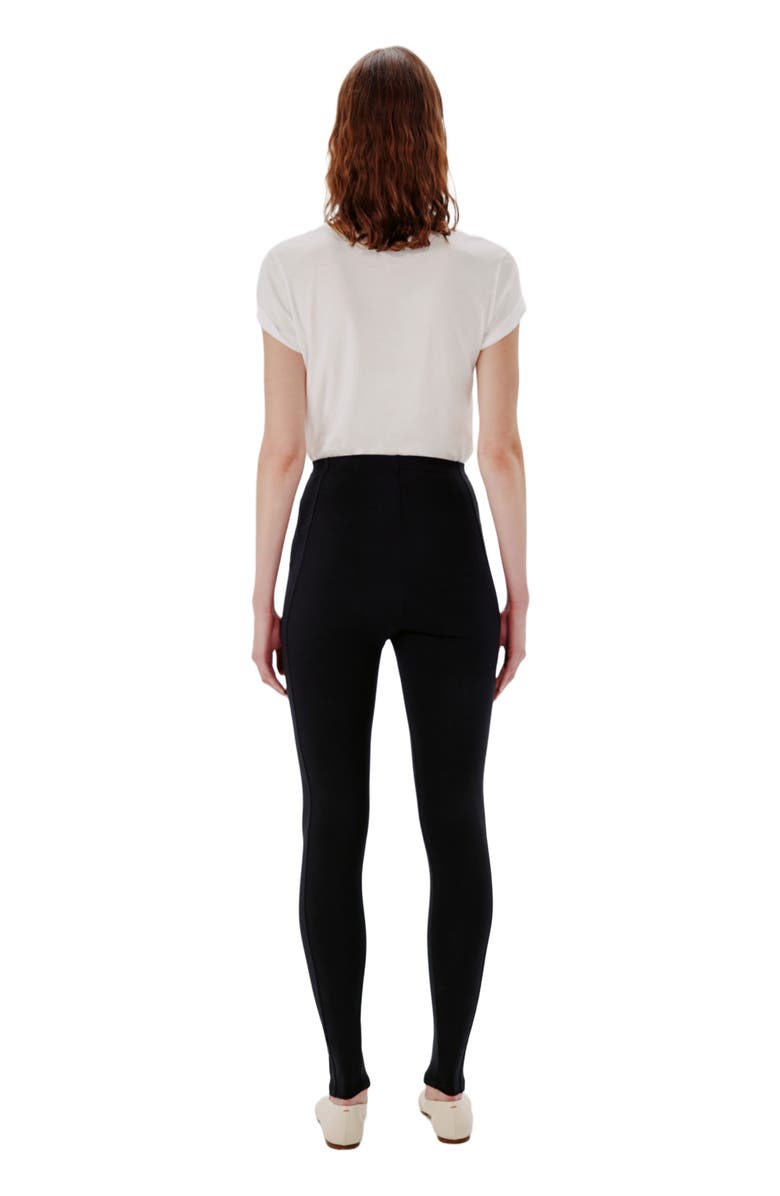 Another Tomorrow SEAMED LEGGING, Alternate, color, Black