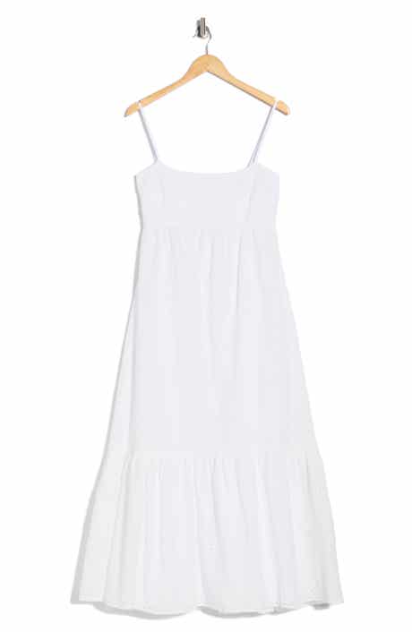 1.STATE Eyelet Empire Waist Cotton Midi Dress