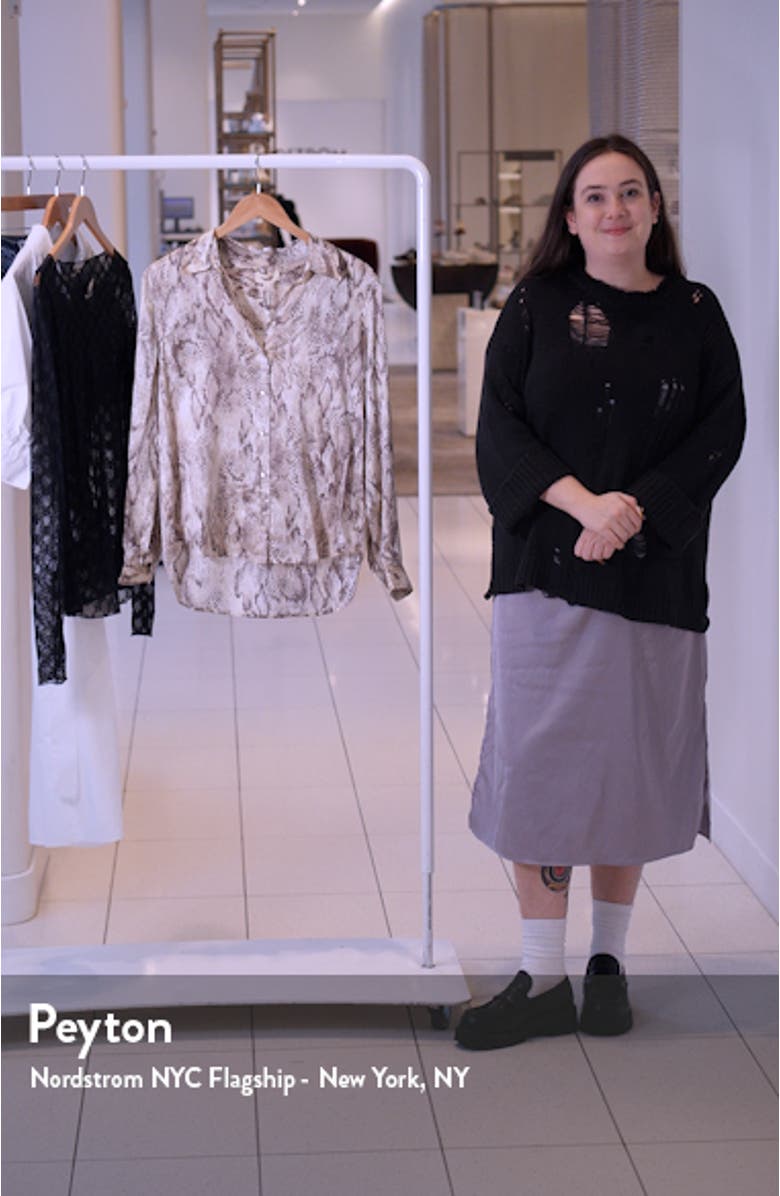 Tyler Snakeskin Print Long Sleeve Silk Button-Up Shirt, sales video thumbnail