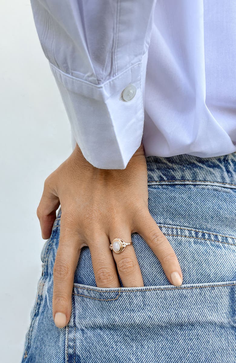 ADORNIA FINE Moonstone Ring, Alternate, color, White