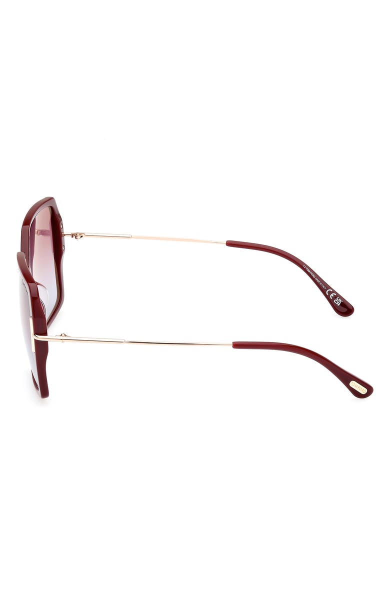 TOM FORD Joanna 59mm Gradient Polarized Butterfly Sunglasses, Alternate, color, Shiny Bordeaux / Rose