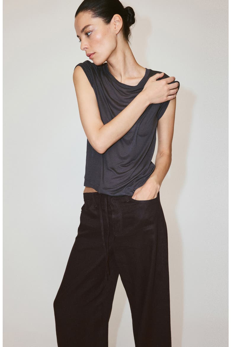Bow Linen Pants, Alternate, color, CHOCOLATE