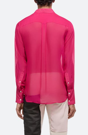 Relaxed Fit Silk Organza Button-Up Shirt