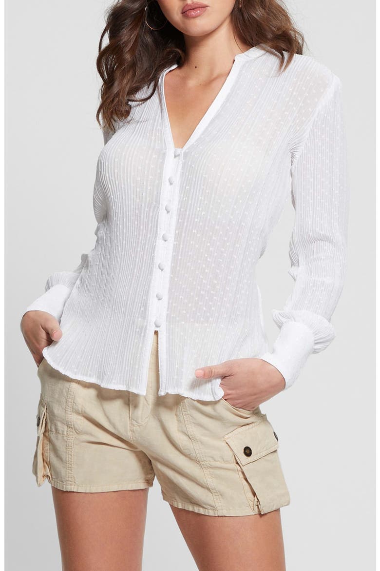 Lisette Tie Back Shirt, Main, color, PURE WHITE