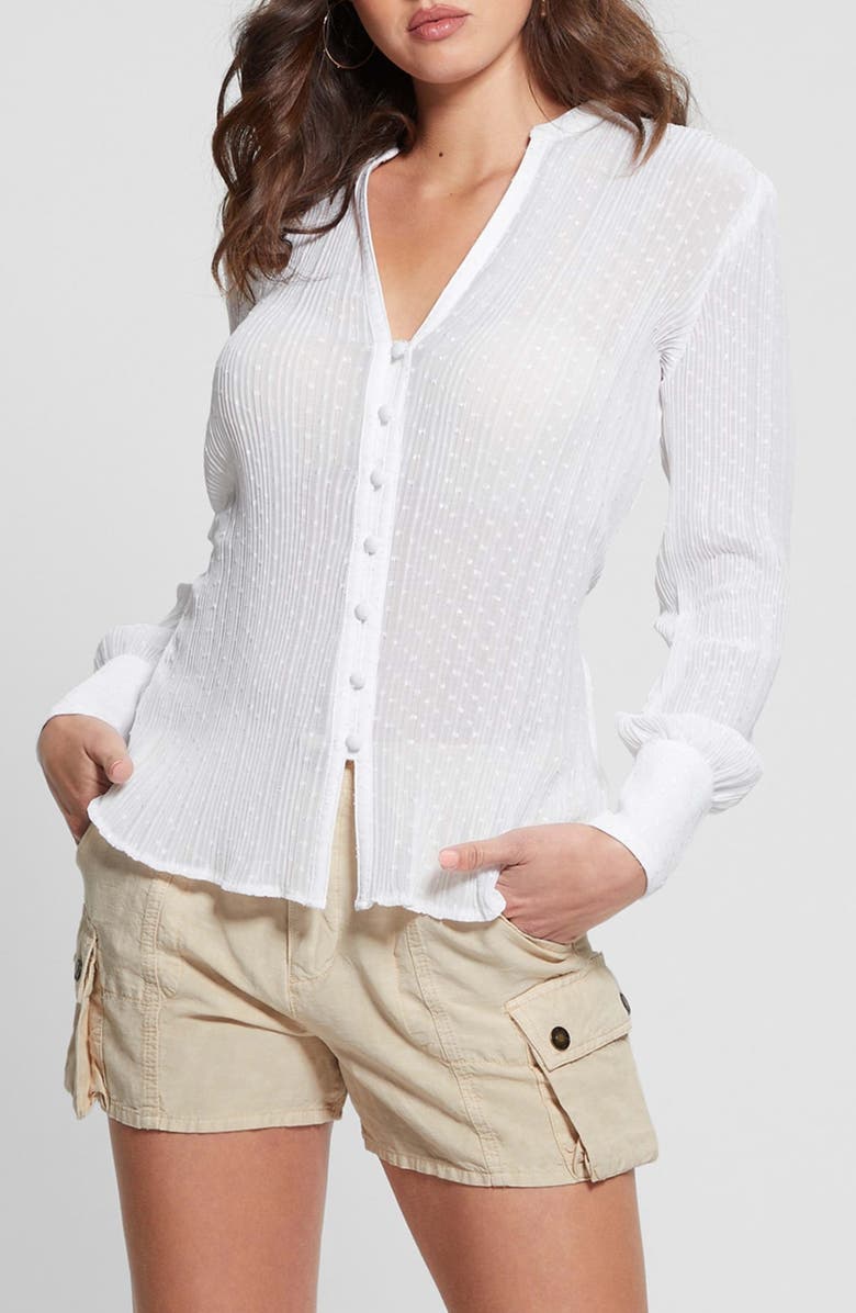 GUESS Lisette Tie Back Shirt, Main, color,
