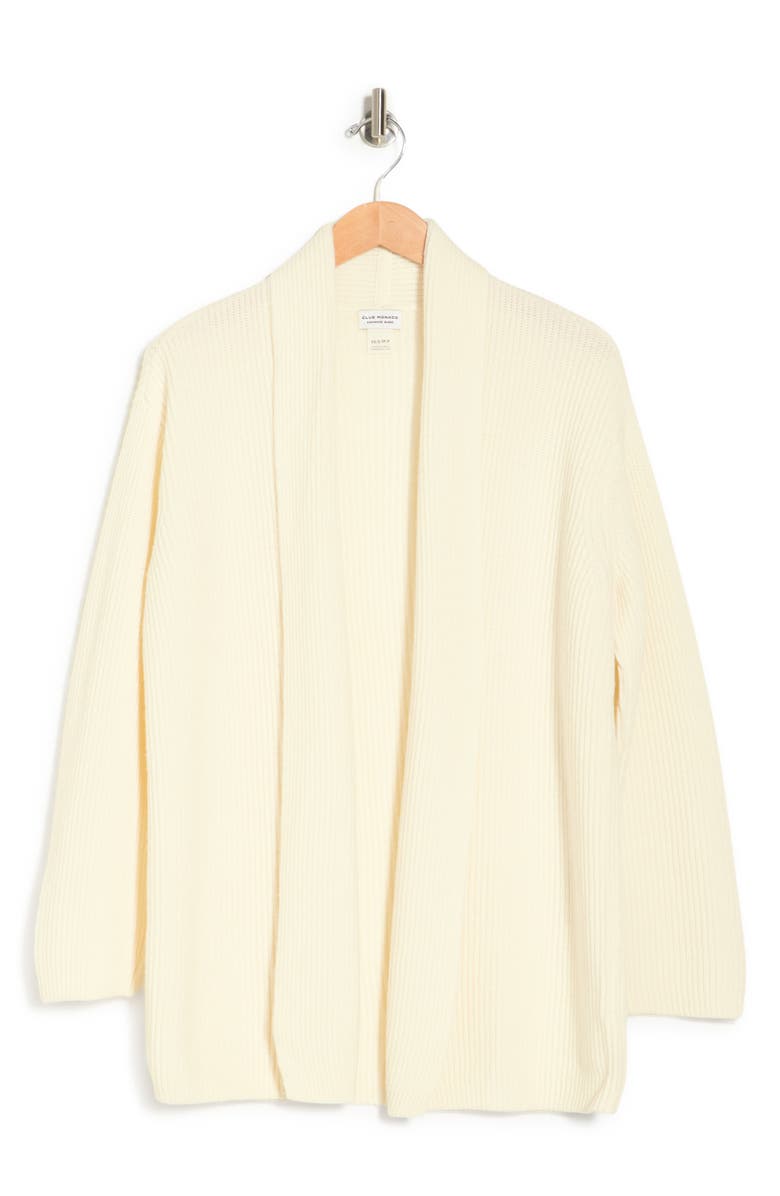 Club Monaco Shawl Collar Open Front Ribbed Midi Cardigan, Alternate, color, 