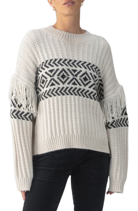 Fringe Detail Rib Sweater