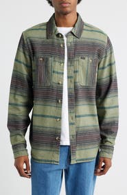 DARK SEAS Summit Multi Stripe Flannel Button-Up Shirt