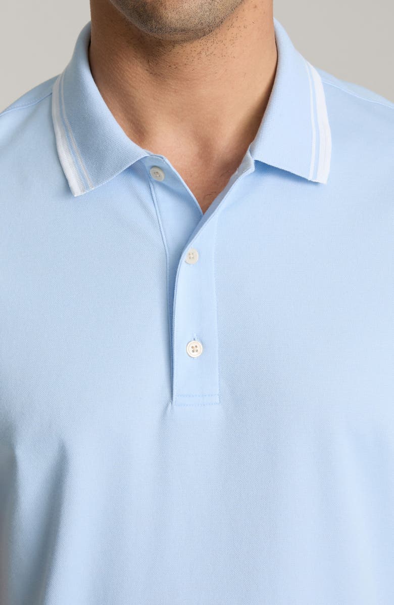 UNTUCKit Day Tipped Cotton Blend Piqué Performance Polo, Alternate, color, Blue