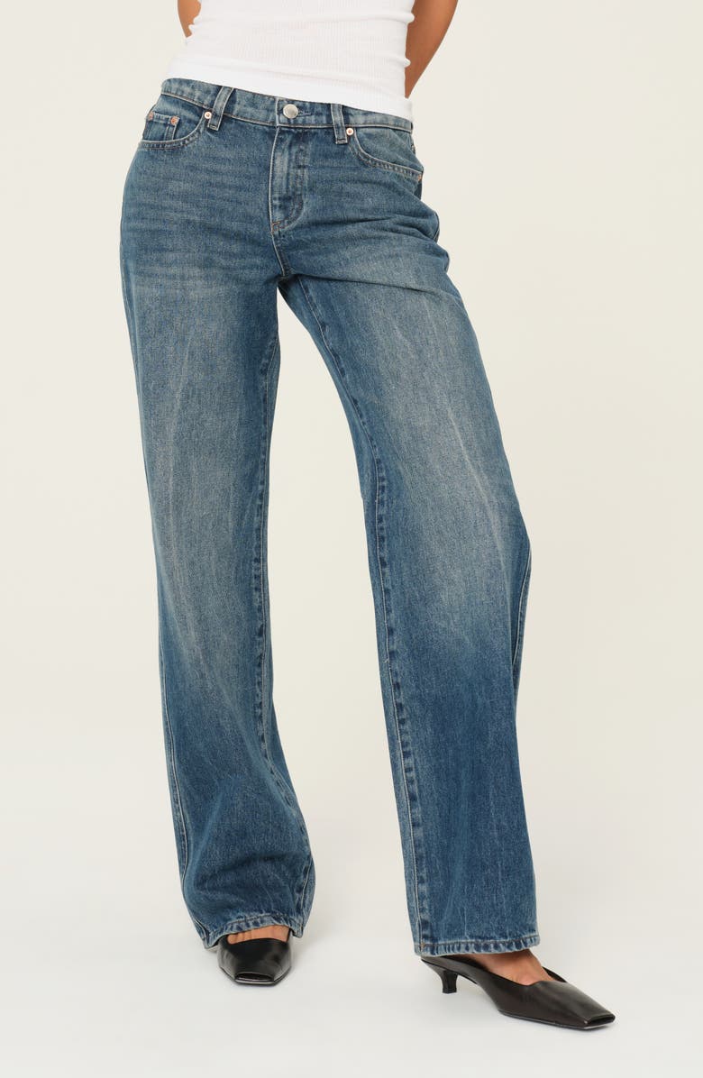DL1961 Drue Low Rise Straight Leg Jeans, Main, color, Seagate