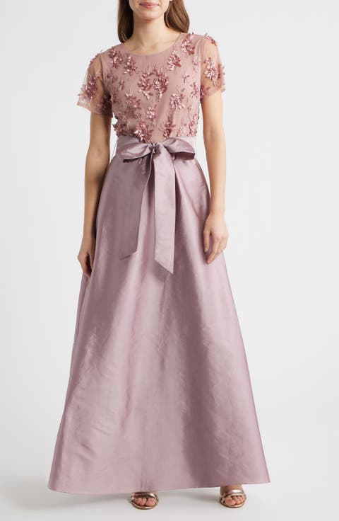 3D Floral Bodice Beaded Gown