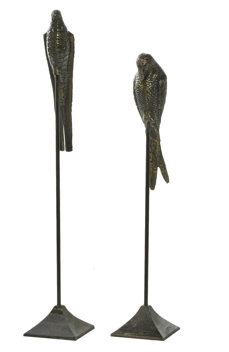 VIVIAN LUNE HOME Black Aluminum Bird Sculpture - Set of 2, Alternate, color, 