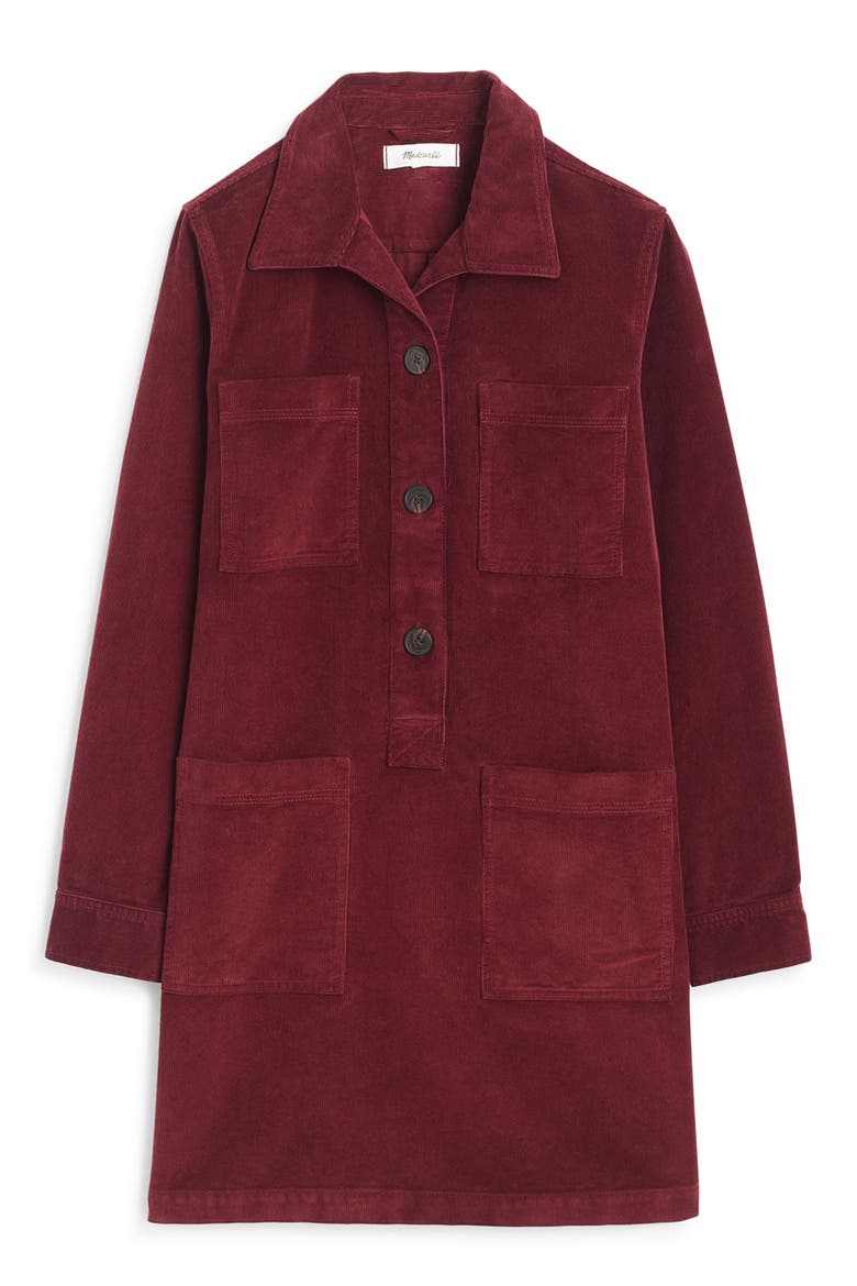Boxy Mini Shirtdress, Main, color, SMOKED CLARET