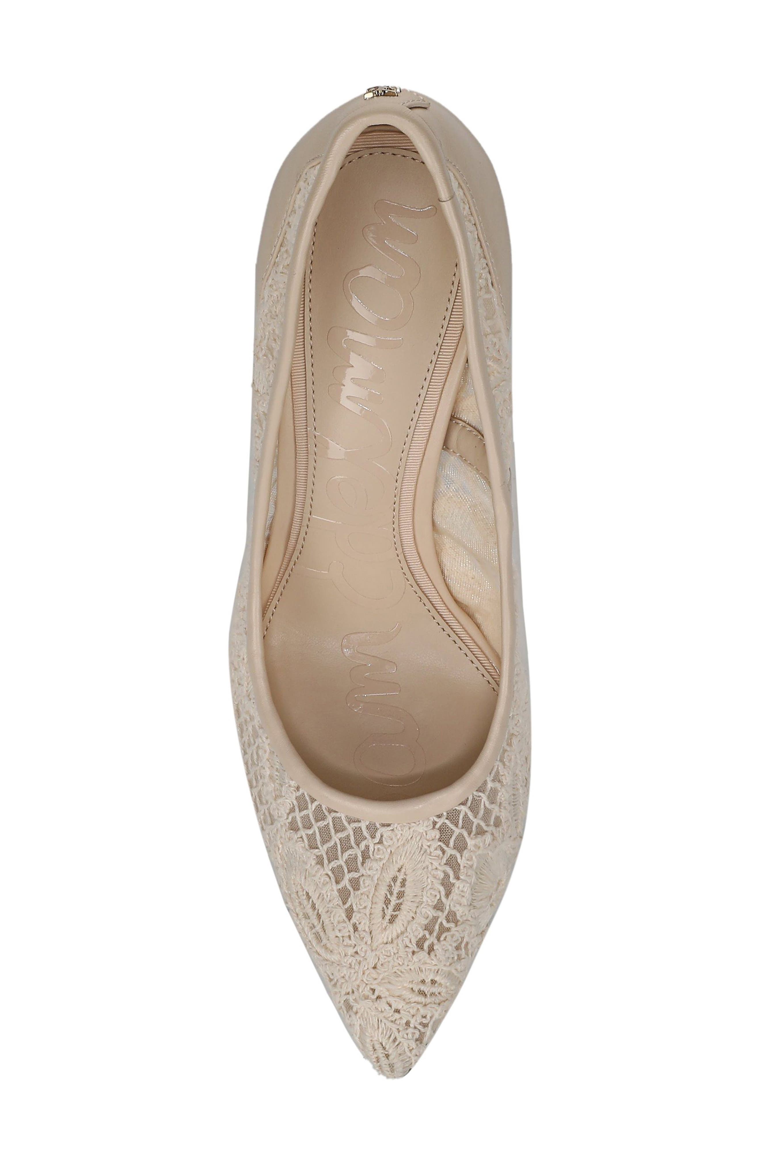 Hazel Mesh Pointed Toe Pump, Alternate, color, WARM IVORY