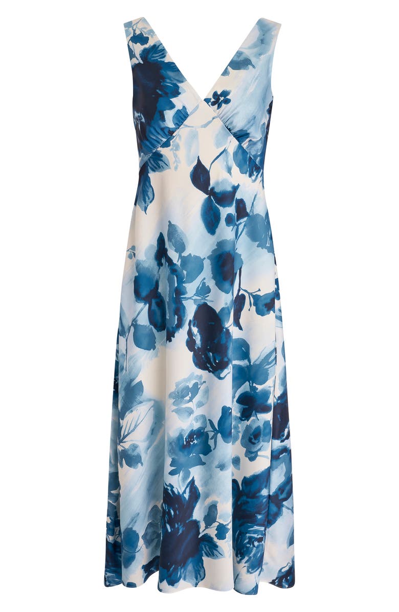 Donna Karan New York Floral Empire Waist A-Line Dress, Alternate, color, Nightfall Multi