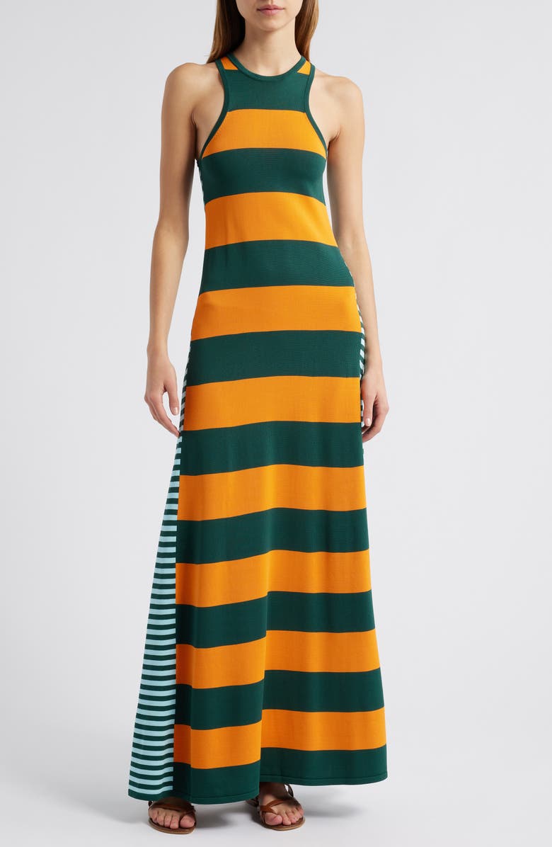 Solid & Striped The Oria Stripe Maxi Dress, Main, color, Marmalade  Evergreen/ Sky