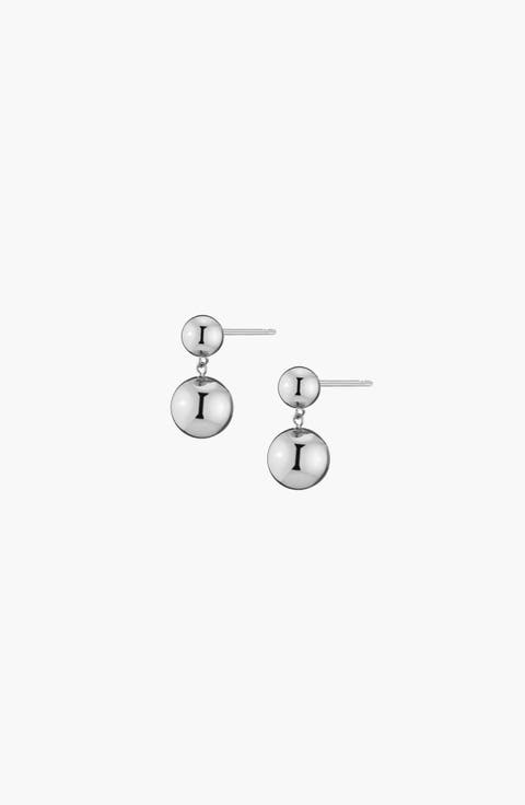 Graduated Ball Drop Earrings