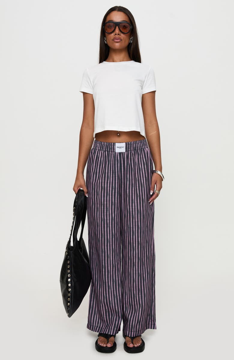 Princess Polly Beach House Stripe Boxer Pants, Alternate, color,