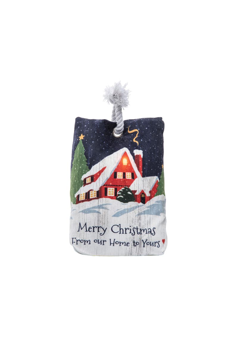 Merry Christmas Home Light-Up LED Weighted Door Stop, Main, color, Blue