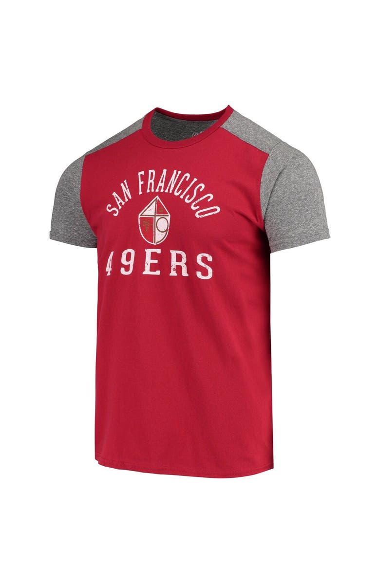 Majestic Threads Men's Majestic Threads Scarlet/Heathered Gray San Francisco 49ers Gridiron Classics Field Goal Slub T-Shirt, Alternate, color, Scarlet