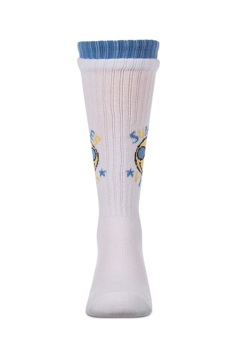 Summer Vibes  Knee High Sock with Faux-Layer Cuffs, Alternate, color, Blue