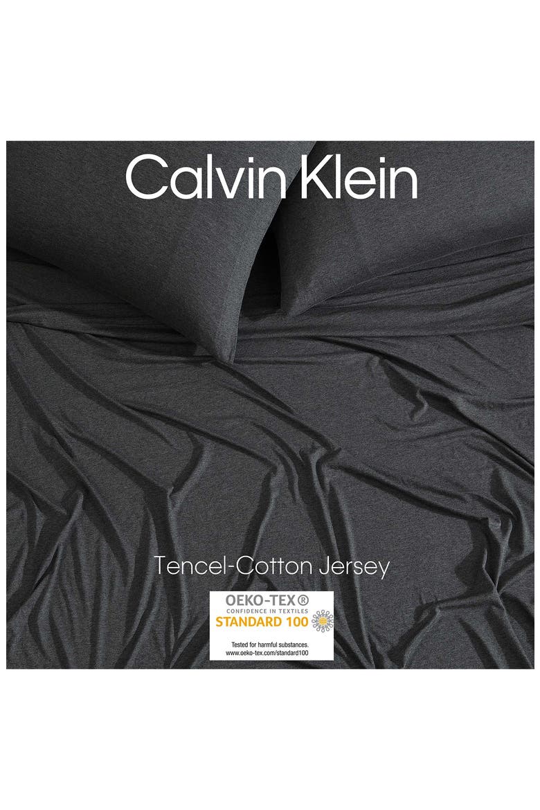 Mélange Cotton Blend Jersey Sheet Set, Alternate, color, GREY