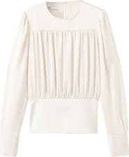 MANGO Goldy Balloon Sleeve Pleated Top