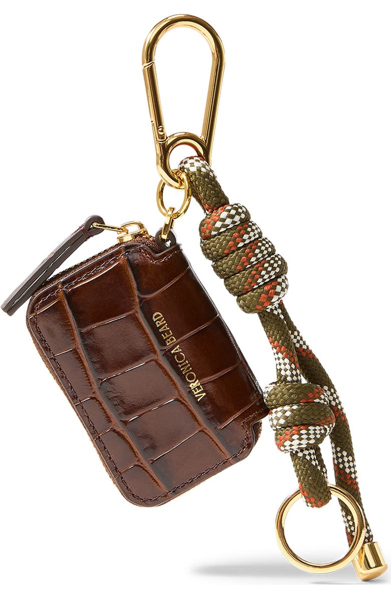 Veronica Beard Croc Zip Pouch Bag Charm, Main, color,