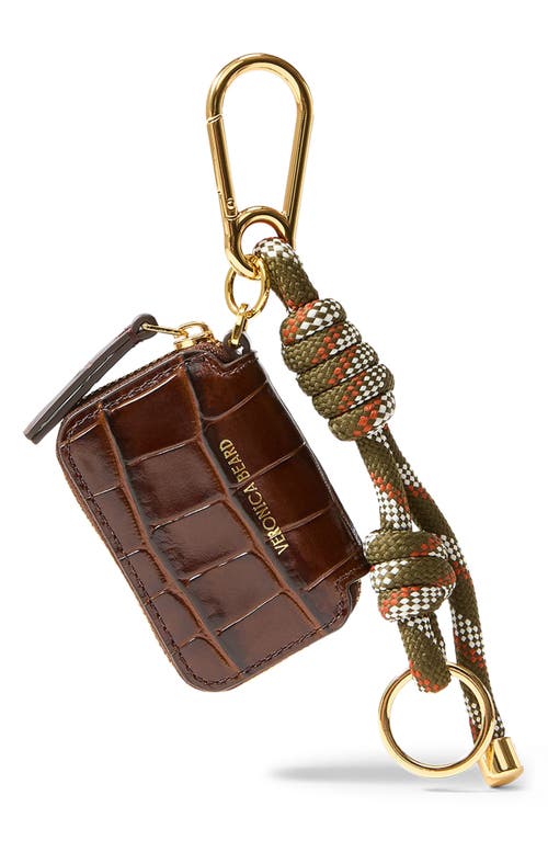 Veronica Beard Croc Embossed Leather Pouch Bag Charm In Multi