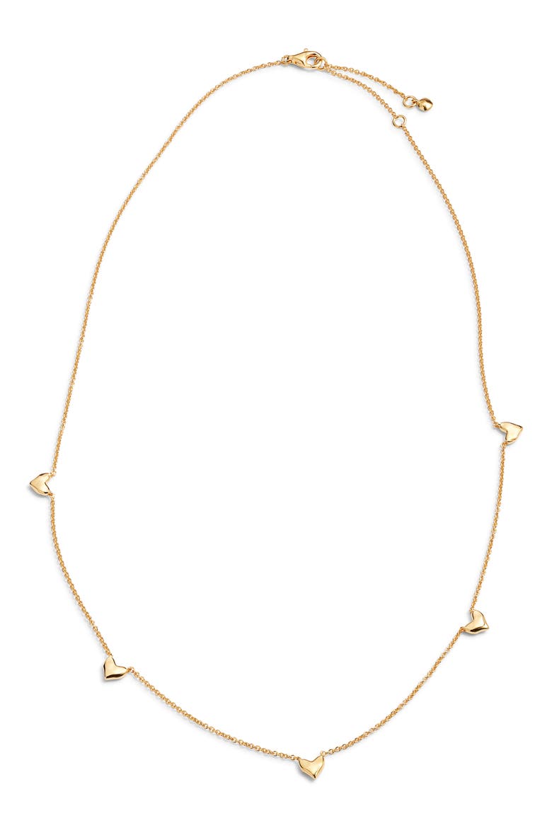 Heart Station Necklace, Alternate, color, 18K GOLD VERMEIL