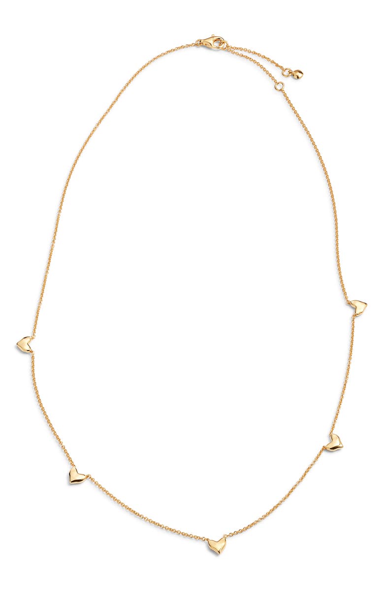 Monica Vinader Heart Station Necklace, Alternate, color, 18K Gold Vermeil