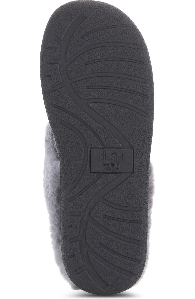 FLOOPI Faux Fur Trim Velour Clog Slipper, Alternate, color, Grey