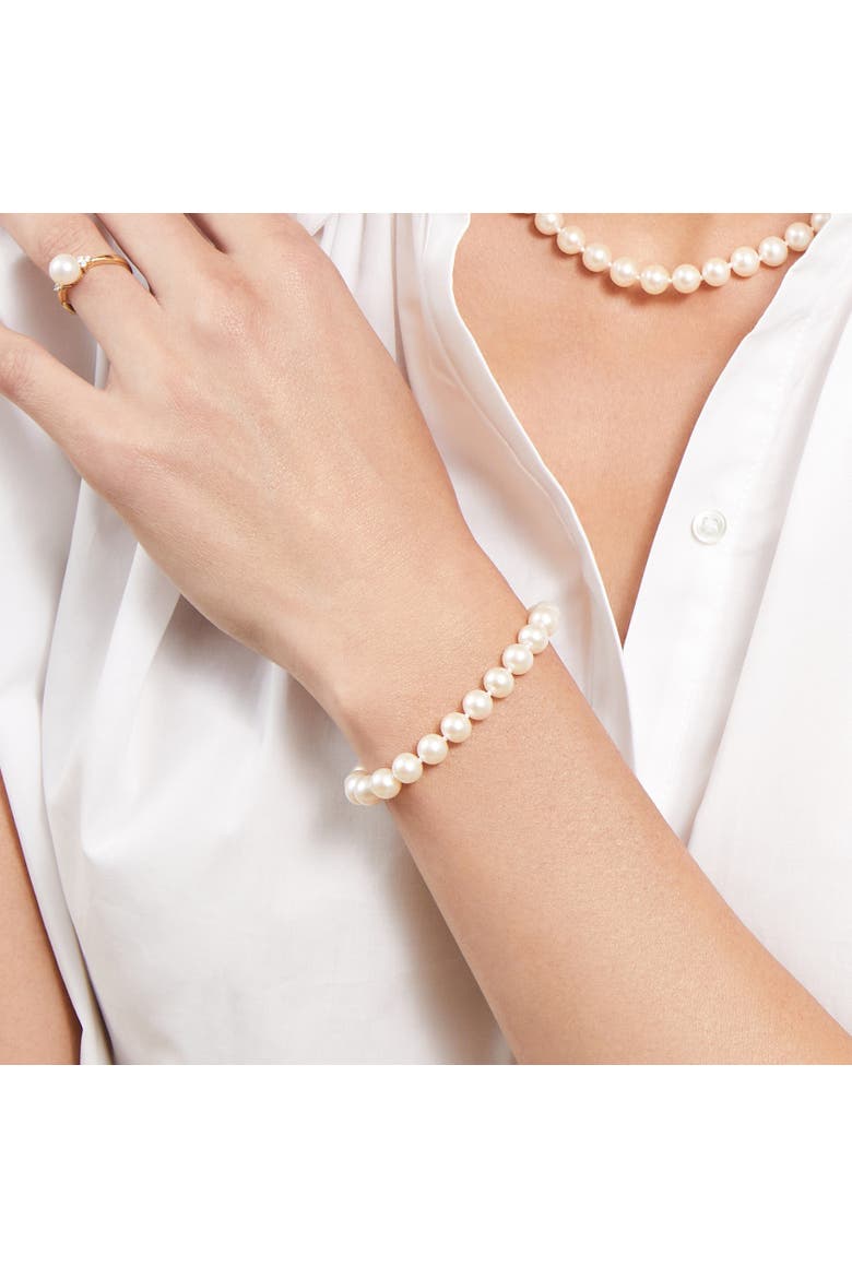 7.0-7.5mm White Freshwater Pearl Bracelet - AAAA Quality, Alternate, color, White Pearls