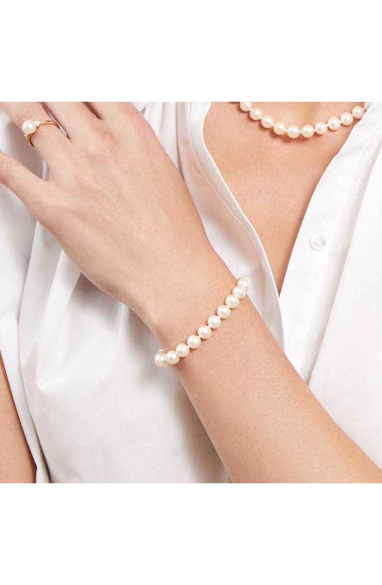 The Pearl Source Freshwater Pearl Bracelet 7.5-8.5mm AAAA, Alternate, color, White Pearl