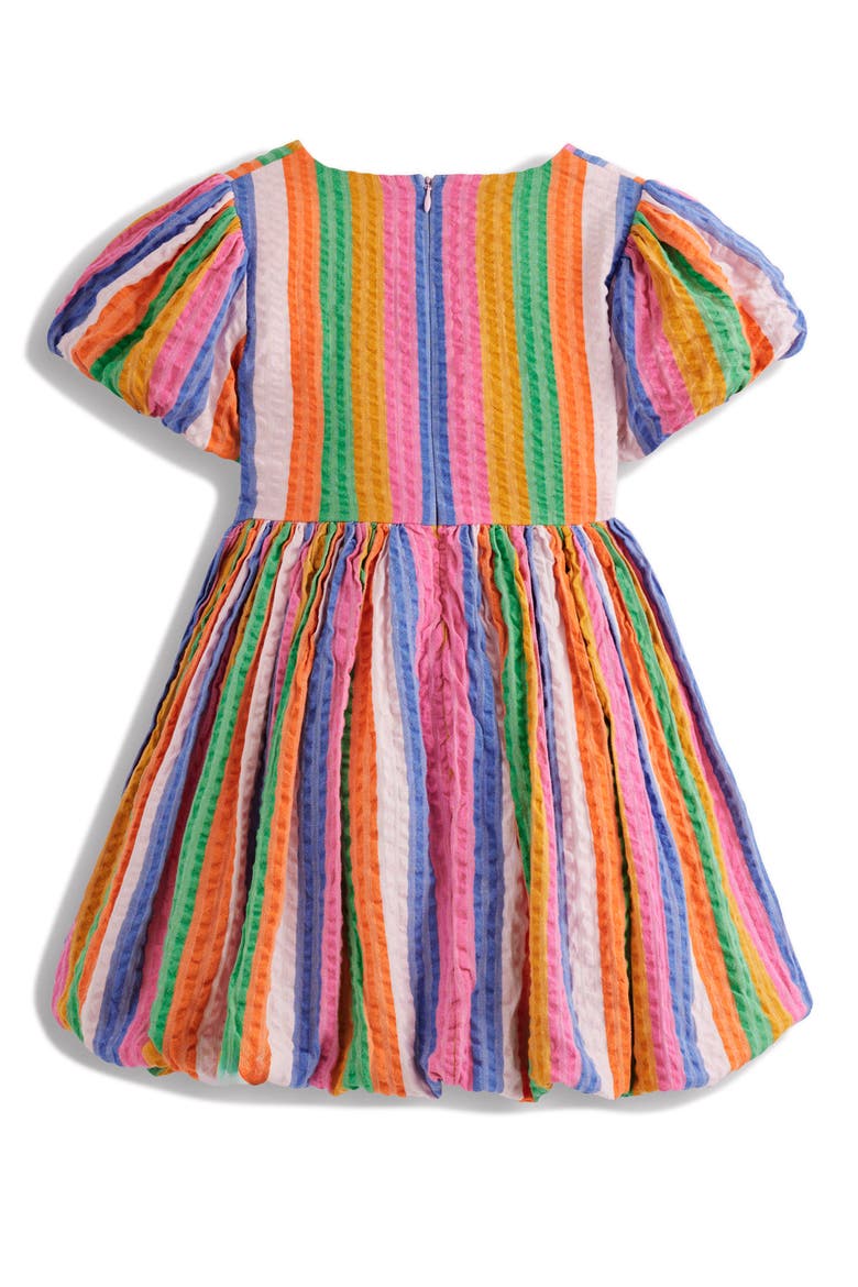 Kids' Stripe Bubble Hem Seersucker Dress, Alternate, color, MULTI STRIPE
