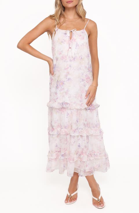 Minka Floral Print Chiffon Maxi Dress