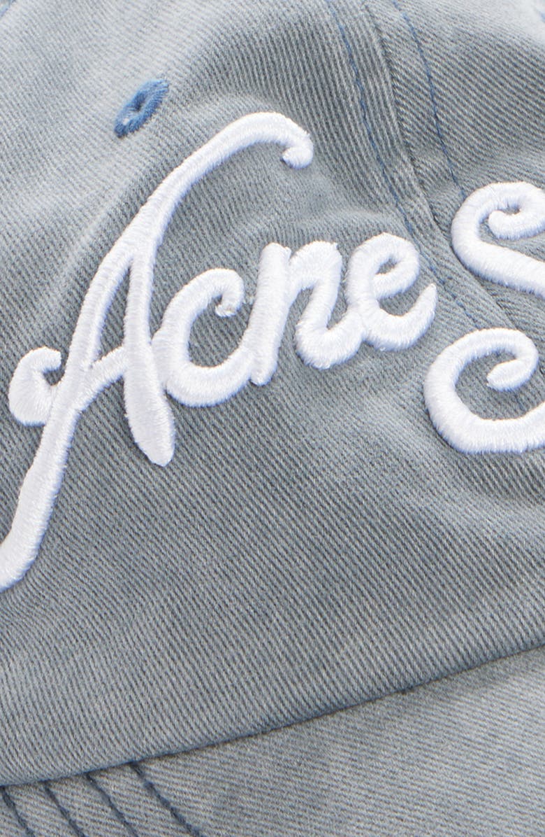Acne Studios Tourist Logo Embroidered Cotton Twill Baseball Cap, Alternate, color, Black