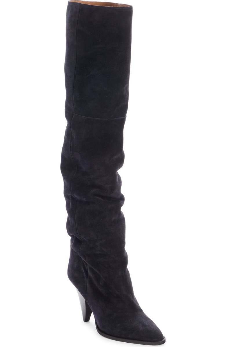 Isabel Marant Rira Scrunch Tall Boot, Main, color, Faded Black
