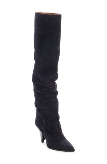 Isabel Marant Woman Boot Midnight Blue Size 6.5 Calfskin In Black