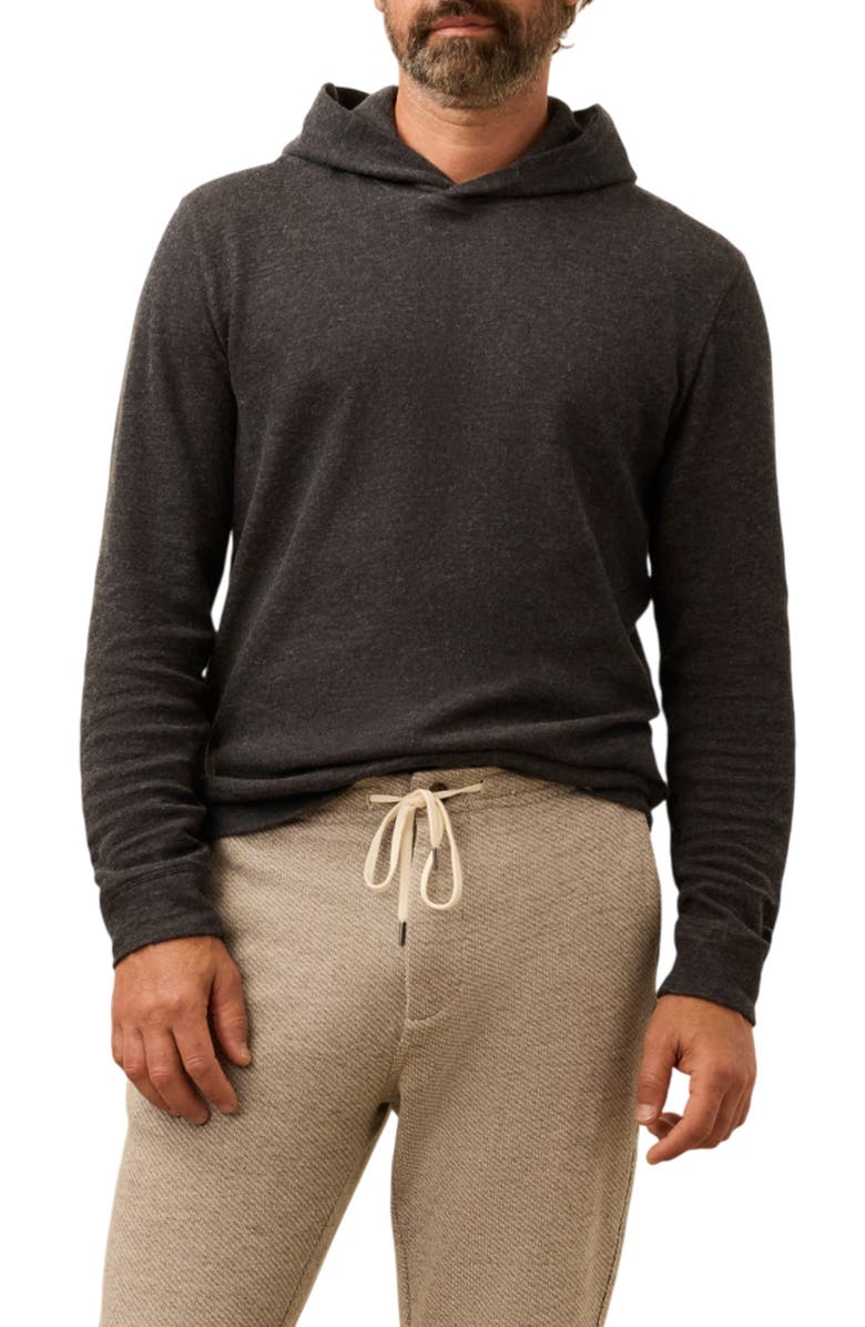 Faherty Aspen Lounge Cotton Blend Hoodie, Main, color, Coal Smoke Melange