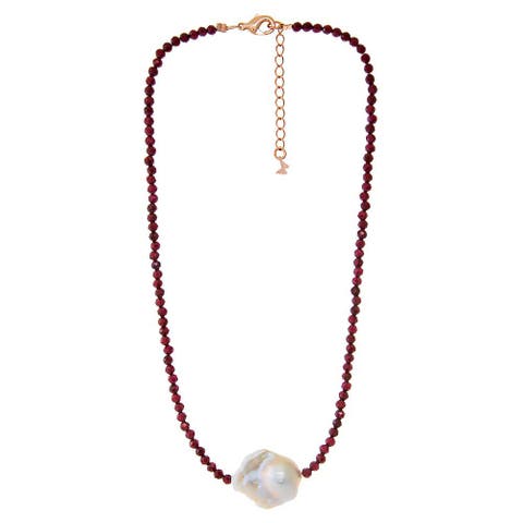 Colored Beaded Chain Baroque Pearl Choker