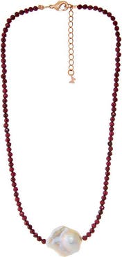 BY ADINA EDEN Colored Beaded Chain Baroque Pearl Choker