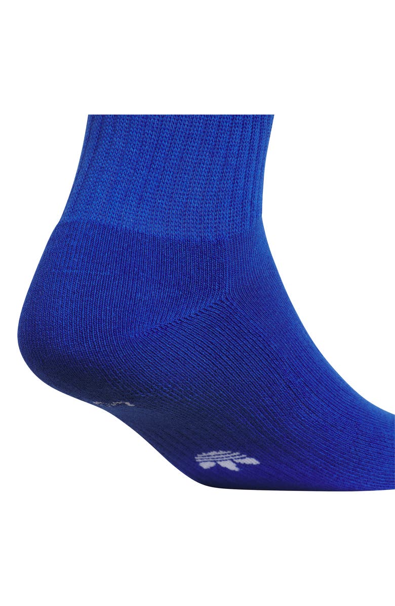 adidas Gender Inclusive Originals Trefoil 3-Pack Rib Crew Socks, Alternate, color, Royal Blue/ White Grey/ Green