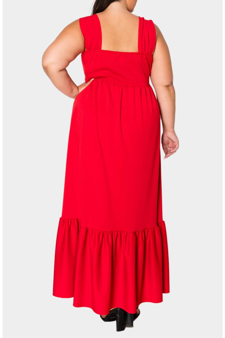 Angelika Ruffle Hem Sleeveless Maxi Dress, Alternate, color, RED