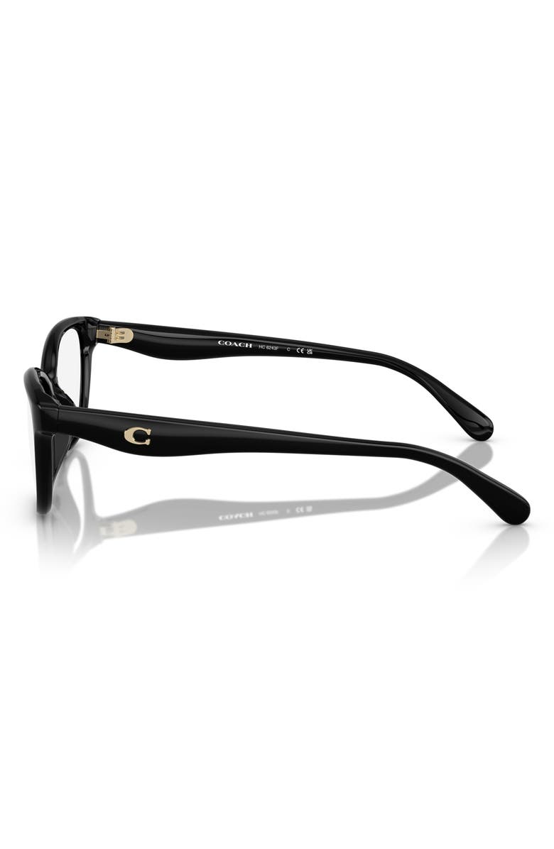 COACH 57mm Pillow Optical Glasses, Alternate, color, Black / Demo Lens